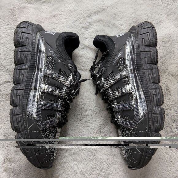 Versace Trigreca Low-Top Sneakers Black Silver $900 Retail Authentic 45EU/11US main image 7